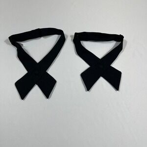 Cintas Crossover Tie Women OS Black Adjustable Snap Uniform Set of 2 USA Made